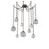 Gem Round Chain 9pc Swag Multi-Pendant (1289|SNB0039-09-FB-S-CH3-L3)