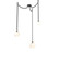Gem Round Chain 3pc Swag Multi-Pendant (1289|SNB0039-03-MB-A-CH2-L1)
