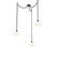 Coppa Round 3pc Swag Multi-Pendant Chain (1289|SNB0036-03-MB-OA-CH1-E2)