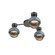 Hub & Spoke - Cabochon - 3pc (1289|SMB0093-H3-GP-B-L1-BU)