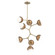 Cabochon Chandelier Large Pendant Gilded Brass (1289|CHB0093-VB-GB-WL-001-L3-NB)