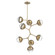 Cabochon Chandelier Large Pendant Gilded Brass (1289|CHB0093-VB-GB-C-001-L3-MS)