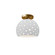 Perforated Small Globe Semi-Flush (254|CER-6357-WHT-BRSS)