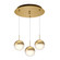 Pluto 12-in Brushed Gold 3-Light Dimmable LED Multi Pendant (461|MP402801BG-03)