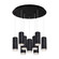Cameo 18-in Black 9-Light Dimmable LED Multi Pendant (461|MP401431BK-09)