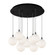 Bolla 20-in Black/Opal Glass 9-Light Dimmable LED Multi Pendant (461|MP3106BKOP-09)