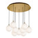Bolla 20-in Brushed Gold/Opal Glass 9-Light Dimmable LED Multi Pendant (461|MP3106BGOP-09)