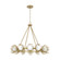 29'' W x 25'' H 12-LT Chandelier in Buffed Gold w/ Bent Wire Flower Petals & Soft White Glass (42|462101GF)