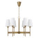32'' W x 22.75'' H 6-Light Chandelier in Aged Brass with White Fabric Shades and Designer Cano (42|460861AD-718)