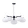 37'' W x 12.25'' H 6-Light Chandelier in Matte Black with Soft White Glass Oval Globes (42|460561MB)
