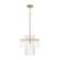 15'' W x 19.5'' H 1-Light Tiered Pendant in Aged Brass with Clear and Etched Glass Tubes (42|358711AD)