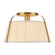 Scout 13-in Brushed Gold Semi-Flush Mount with Pleated White Linen Shade (7713|SF675213BGWL)