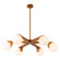 Briar 37-in Teak Brown Chandelier with Opal Glass (461|CH11537-TK)