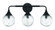 Reflection 3 Light Vanity in Flat Black (20|61203-FB)