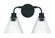Pleated 2 Light Vanity in Flat Black (20|61102-FB)