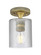 Cobbleskill - 1 Light - 5 inch - Brushed Brass - Semi-Flush Mount (3442|434-1F-BB-G112)