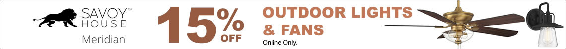 Meridian Ceiling Fans and Outdoor Lighting on Sale.