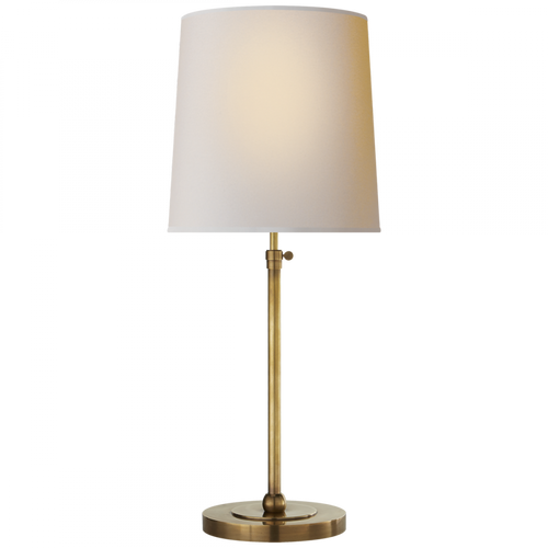 Bryant Table Lamp in Hand-Rubbed Antique Brass with Natural Paper