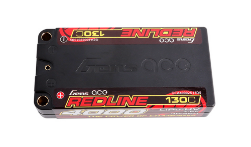 Gens Ace Redline Series 4000mAh 7.6V 130C 2S1P HardCase 65# HV Lipo Battery With 5.0mm Bullet LCG