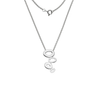 Silver abstract Pebble Pendant on Chain