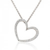18ct White Gold Diamond Heart Pendant Necklace