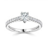 Kyra - Pear Solitaire Engagement ring with Diamond set shoulders