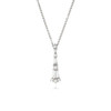 18ct White Gold Diamond Graduated Fan Drop Necklace