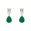 9ct Yellow Gold Toi et Moi Amethyst and Green Onyx Drop Earrings