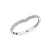 9ct White Gold Micro Diamond Set V Shaped Ring