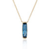 9ct Yellow Gold Barrel London Blue Topaz Pendant Necklace