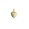 9ct Yellow Gold Engraved 15mm Heart shaped Locket & Chain