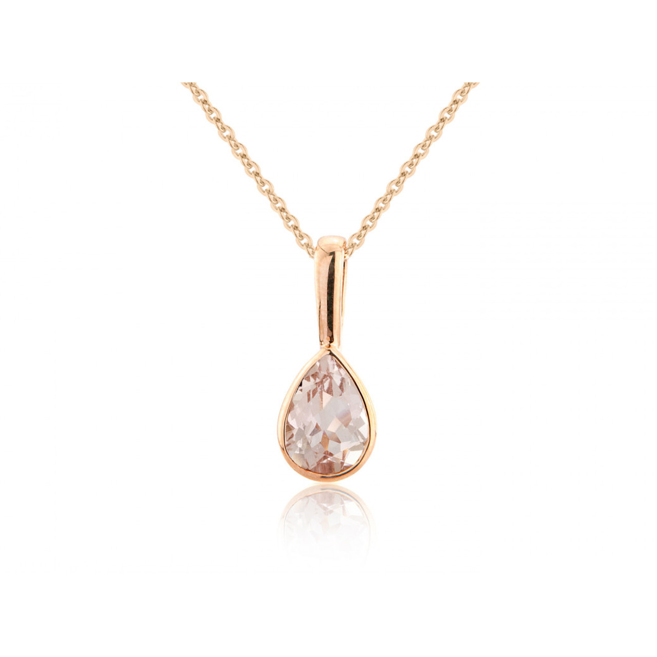 Baby Queen Water Drop Morganite Necklace with Full Pavé Halo – Logan  Hollowell