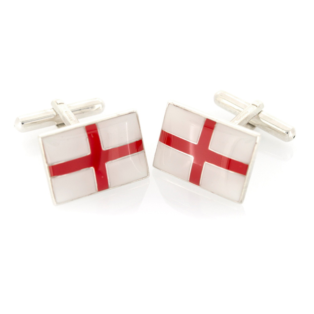 Silver St. George's Cross Cufflinks