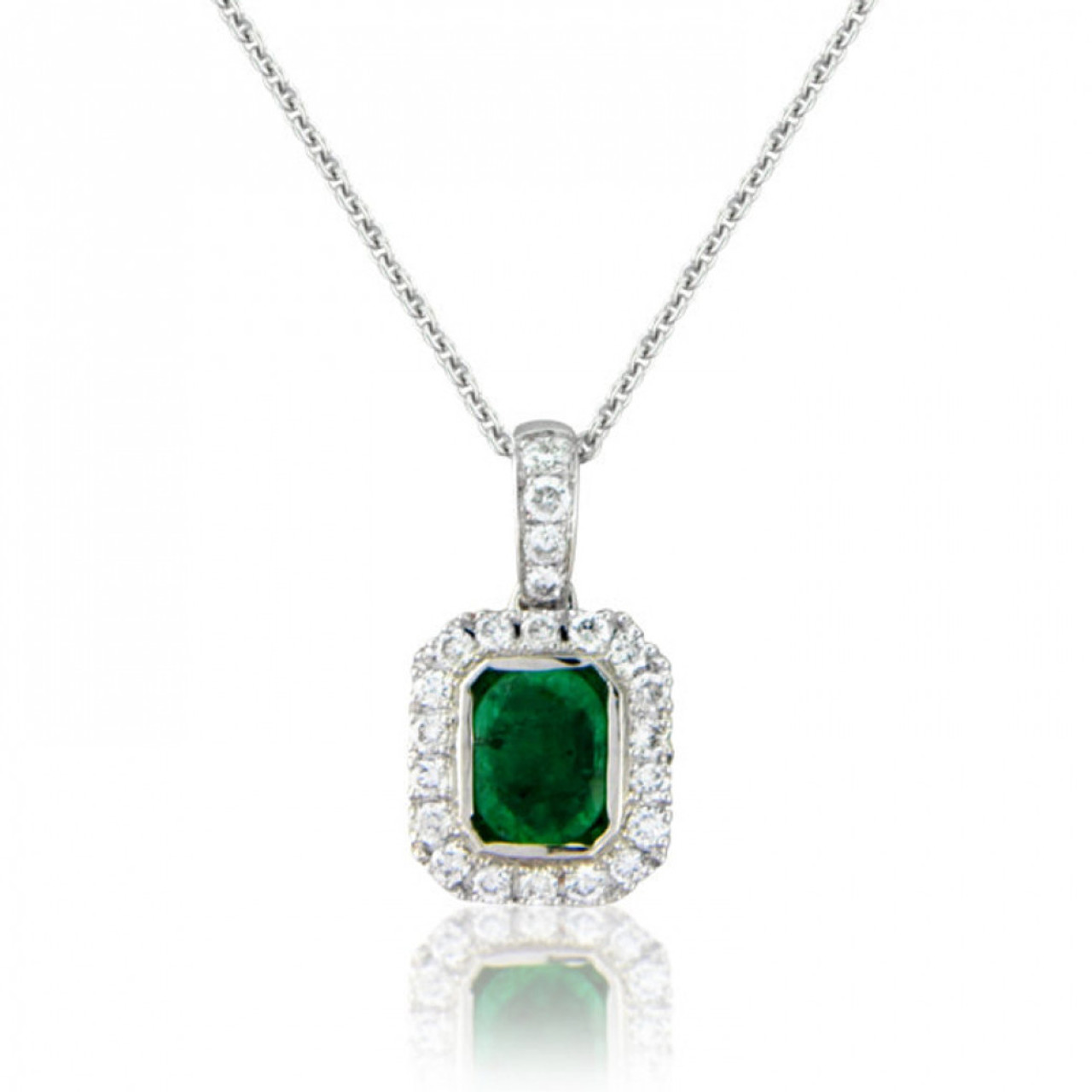 45 CT Emerald Round Cut Emerald 925 Sterling Sliver Diamond Wedding Ne –  atjewels.in