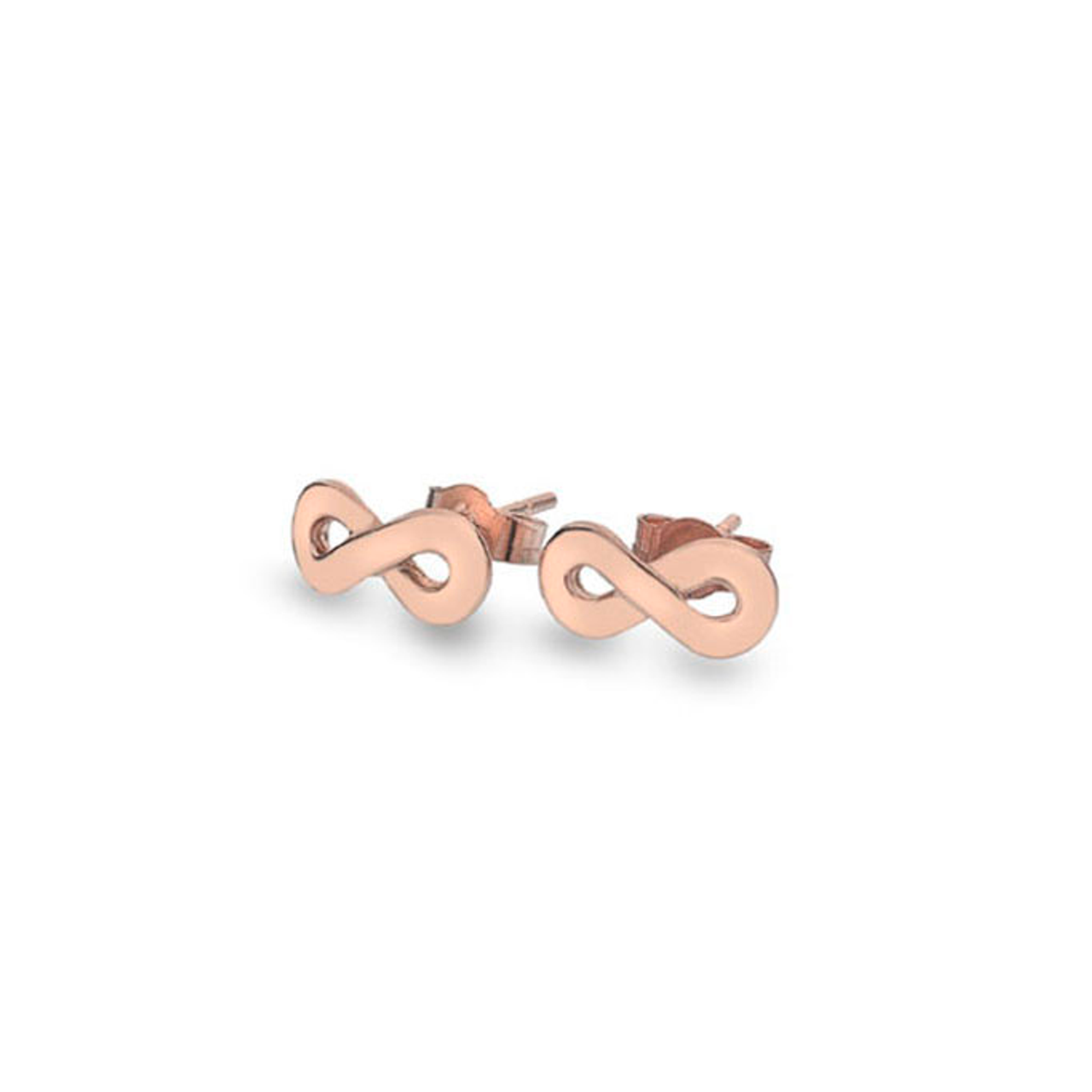 585 gold earrings - INFINITY symbol decorated with line of clear zircons |  Jewelry Eshop