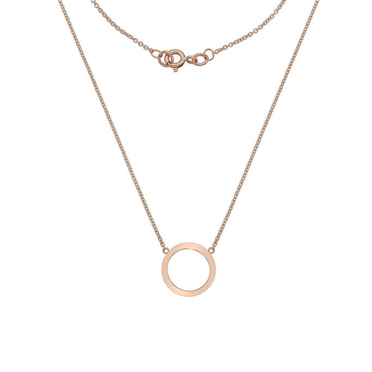 Rose Gold Plated Circle of Life Necklace Created with Zircondia® Crystals  by Philip Jones Jewellery