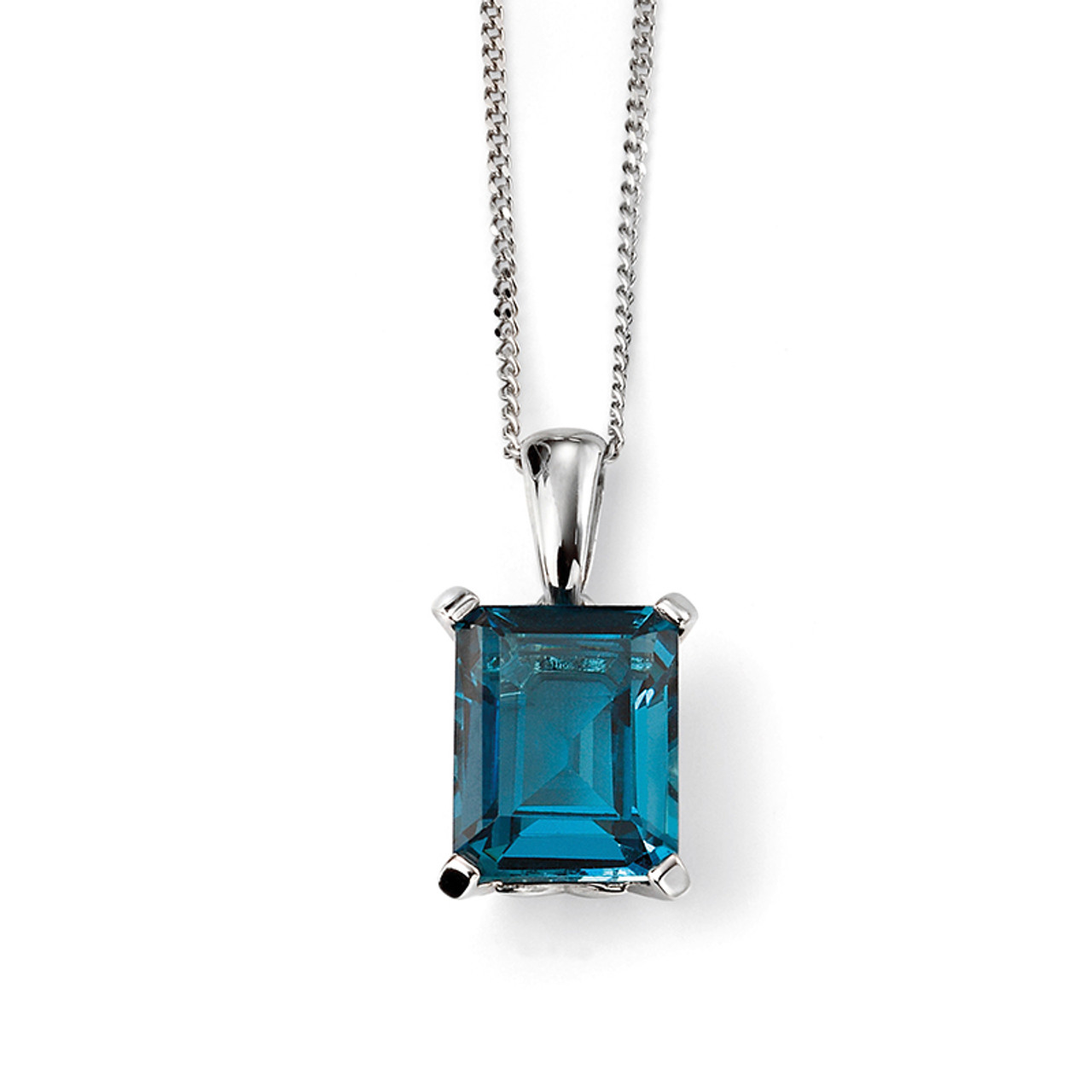 london blue topaz pendant white gold