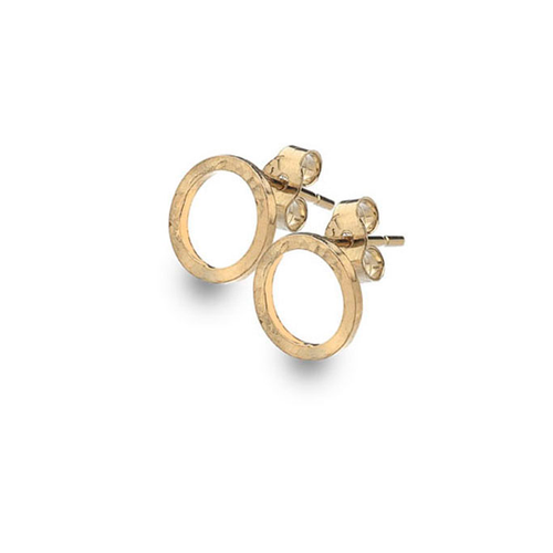 9ct Yellow Gold hammered open circle Stud Earrings 9ct Yellow Gold hammered open circle Stud Earrings