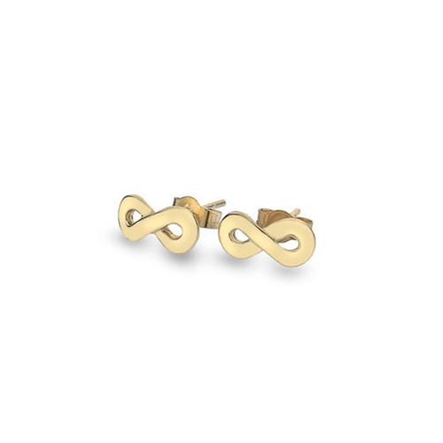 Pair of earrings for women, gold-colored steel, infinity sign