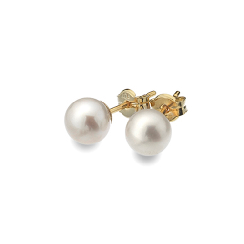 9ct Yellow Gold 6mm Freshwater Pearl Stud Earrings 9ct Yellow Gold 6mm Freshwater Pearl Stud Earrings