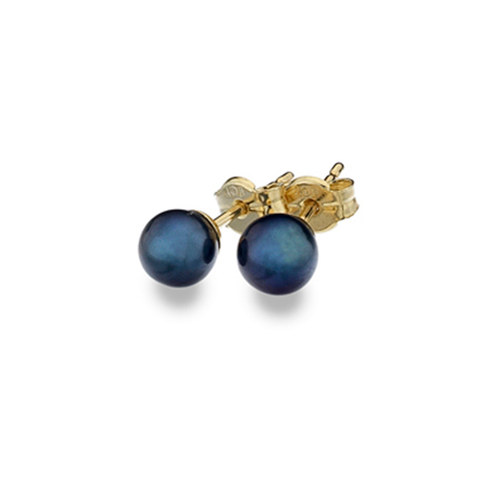 9ct Yellow Gold 5mm Black Freshwater Cultured Pearl Stud Earrings 9ct Yellow Gold 5mm Black Freshwater Cultured Pearl Stud Earrings