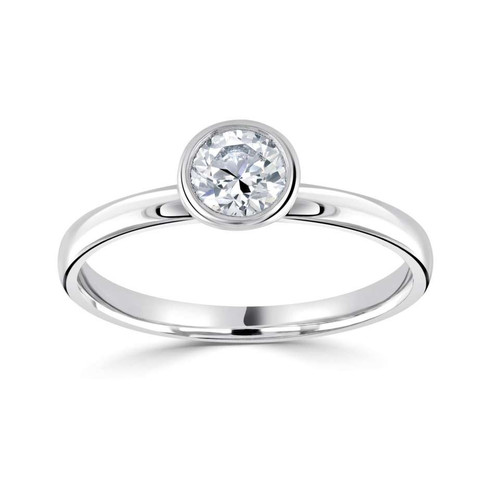 Dali - Round rubover Solitaire Engagement ring Dali - Round rubover Solitaire Engagement ring