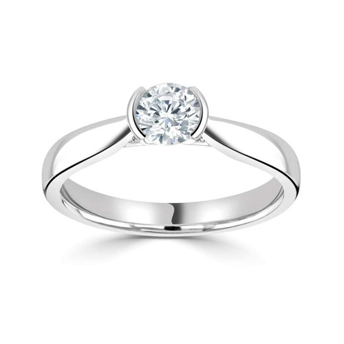 Faye - Demi flush round Solitaire Engagement ring Faye - Demi flush round Solitaire Engagement ring