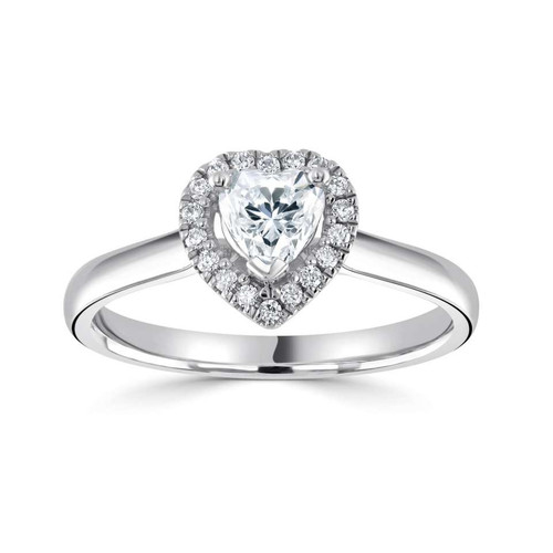 Sara - Heart halo Engagement ring