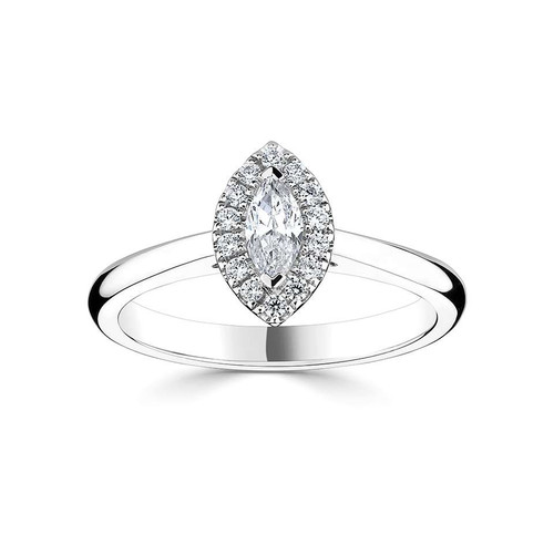 Zela - Marquise halo Engagement ring