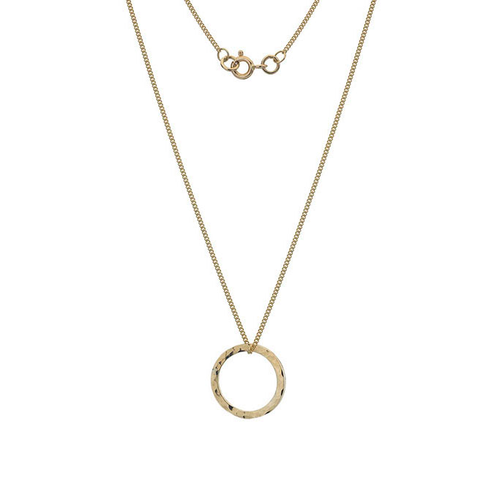 9ct Yellow Gold hammered open circle Pendant on Chain 9ct Yellow Gold hammered open circle Pendant on Chain