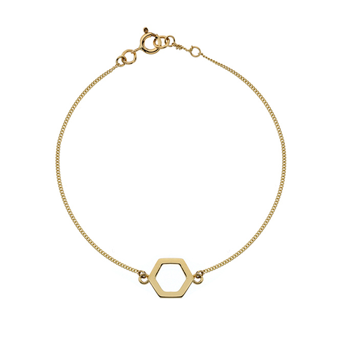 9ct Yellow Gold hexagon Bracelet