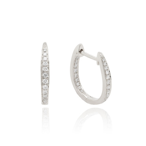 9ct White Gold Diamond Graduating Hoop Earrings 9ct White Gold Diamond Graduating Hoop Earrings