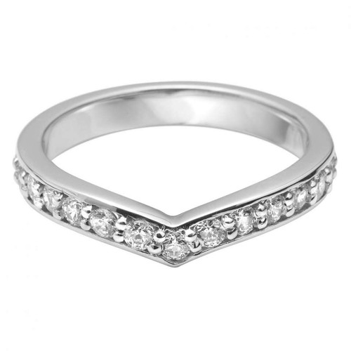 Diamond set 'V' shaped Wedding Ring