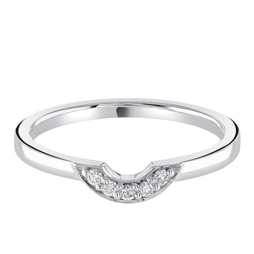 Diamond set U-Shaped Wedding Ring - HCU141